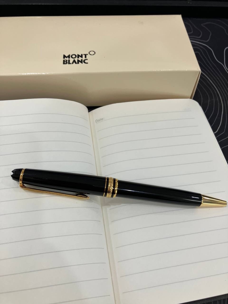 Montblanc Meisterstück 164 Black Gold Ballpoint Pen Classic Luxury Gift Box Montblanc Meisterstück 164 Black Gold Ballpoint Pen Classic Luxury Gift Box