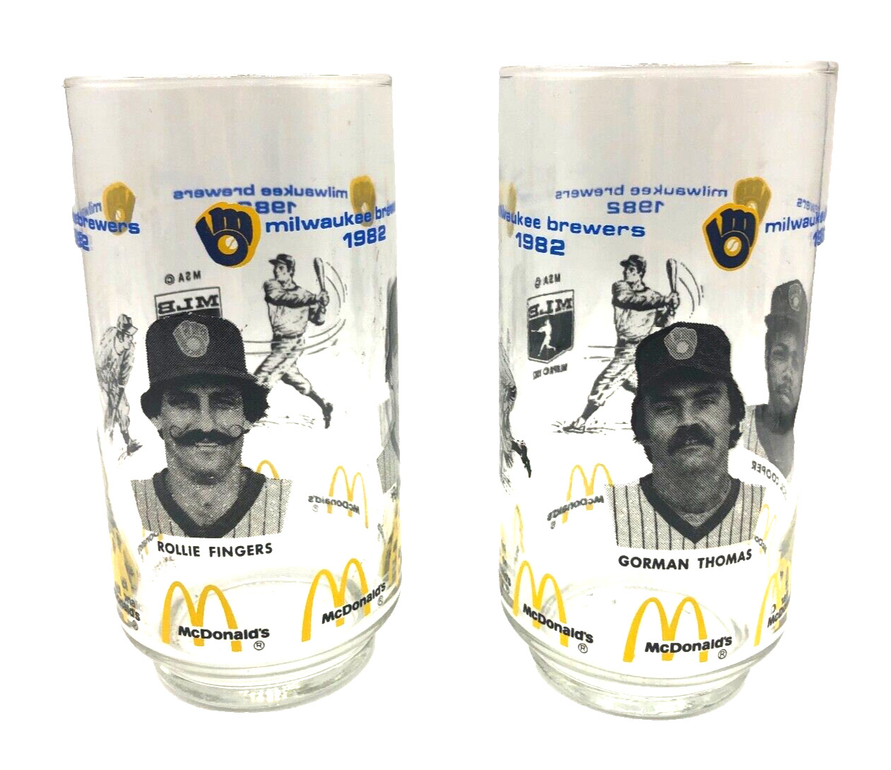 Vintage Milwaukee Brewers McDonalds Promo Glass 1982 Thomas Cooper Fingers