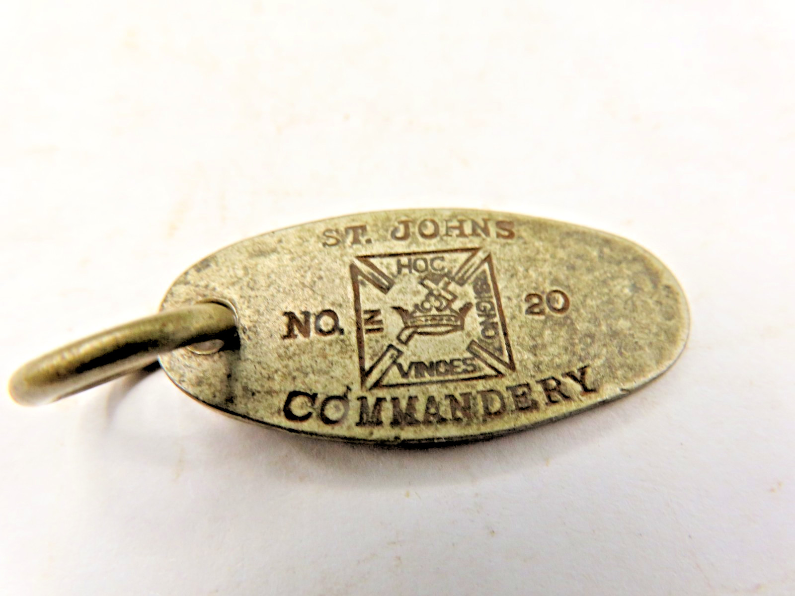 ST JOHNS COMMANDERY NO.20 MASONIC KEY FOB YOUNGTOWN, OHIO 1-1/4 ST JOHNS COMMANDERY NO.20 MASONIC KEY FOB YOUNGTOWN, OHIO 1-1/4