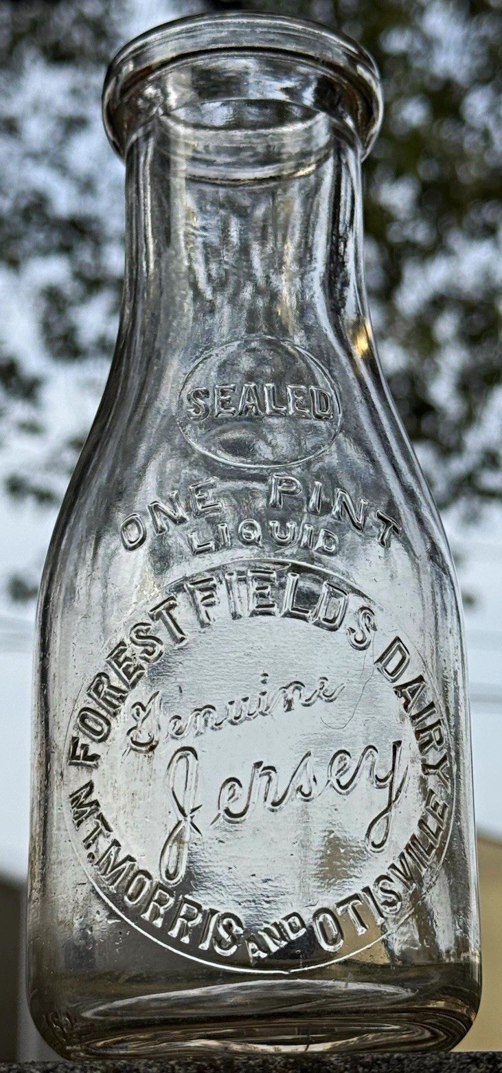 Antique RARE Mount Morris Ottisville Mi Thumb Area Pint Size Milk Bottle Antique RARE Mount Morris Ottisville Mi Thumb Area Pint Size Milk Bottle