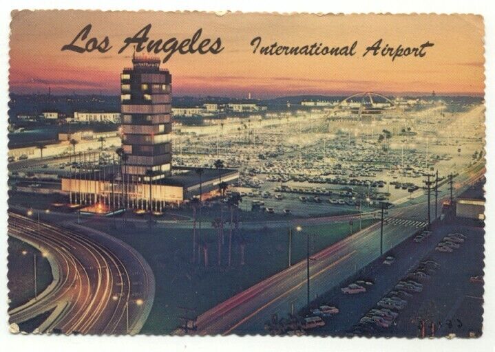 Los Angeles CA international Airport Sunset Postcard ~ California
