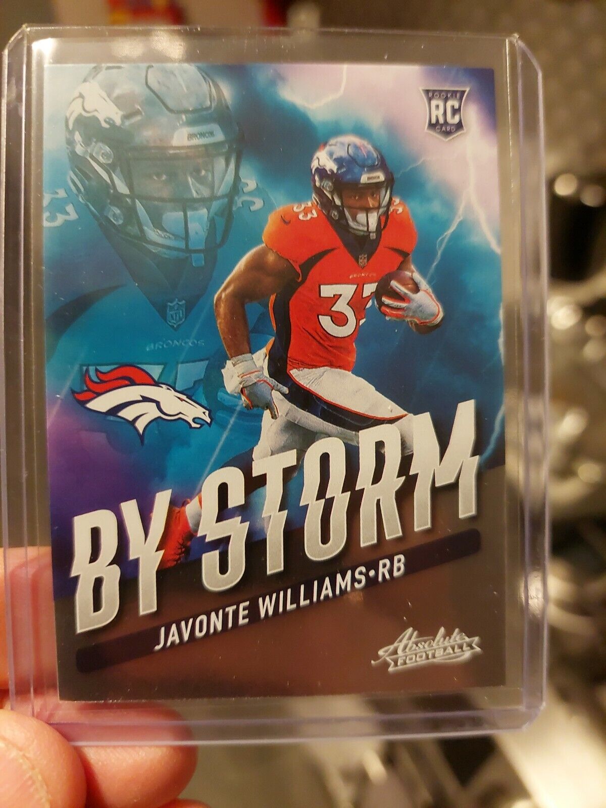 2021 Panini Absolute Football Javonte Williams Rookie Card By Storm Insert Card