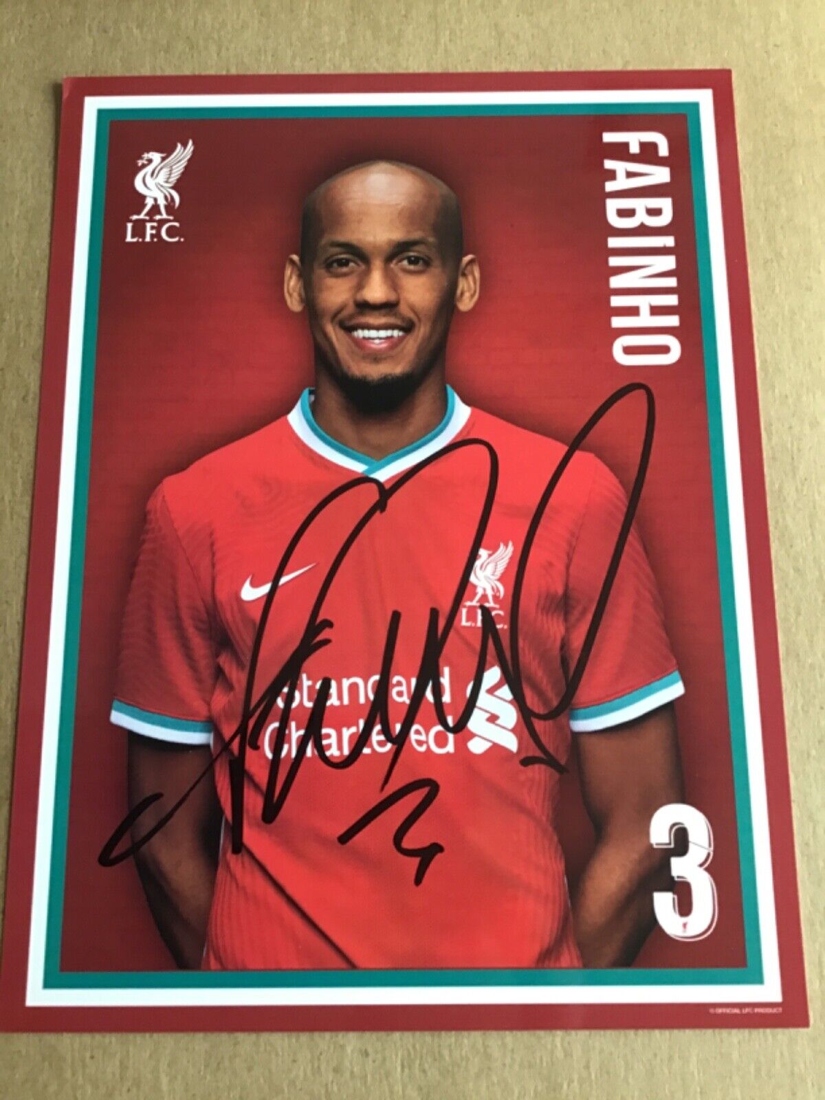 Fabinho, Brazil 🇧🇷 Liverpool FC 2020/21 hand signed