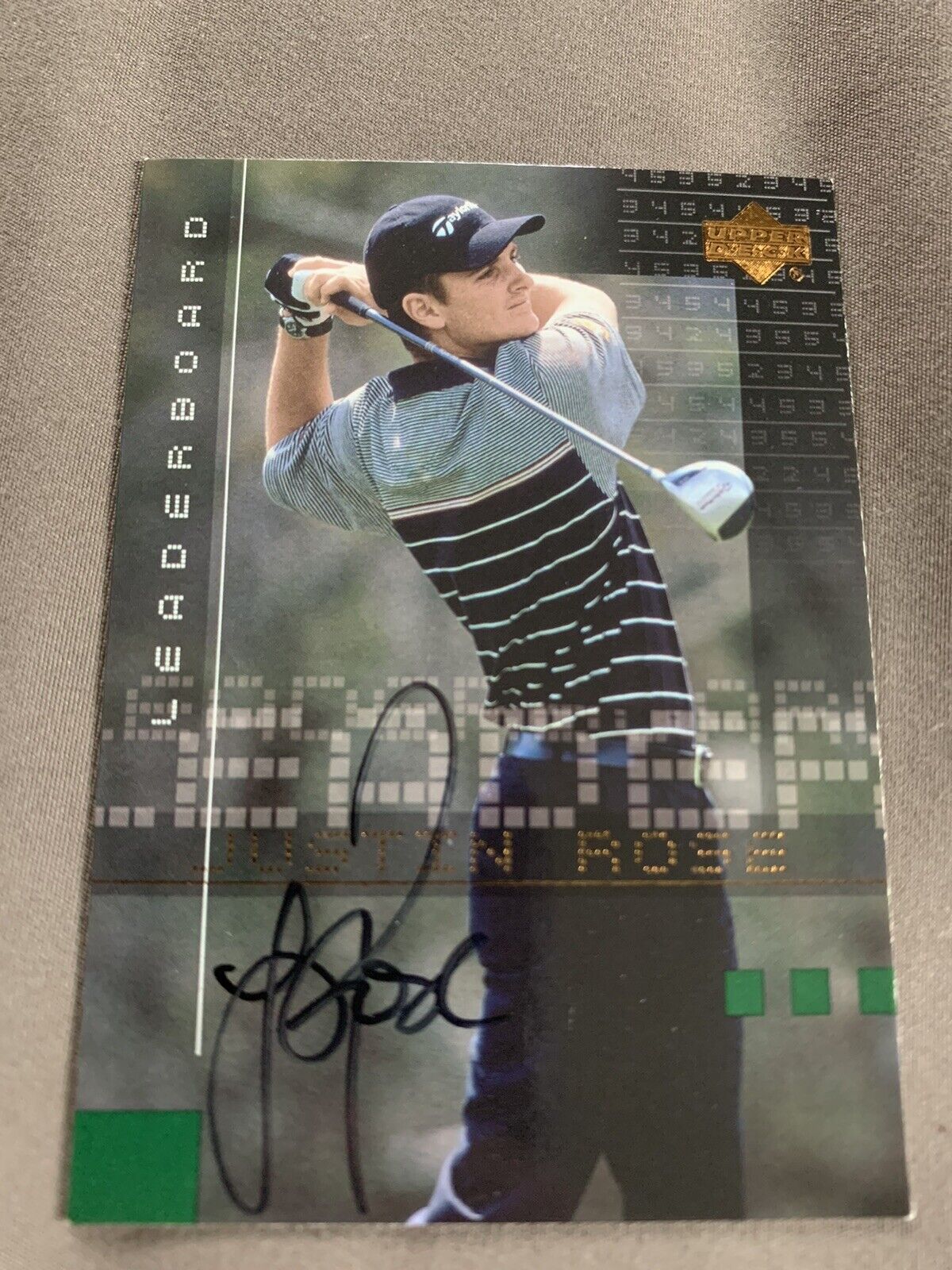 Justin Rose autographed Upper Deck golf trading card