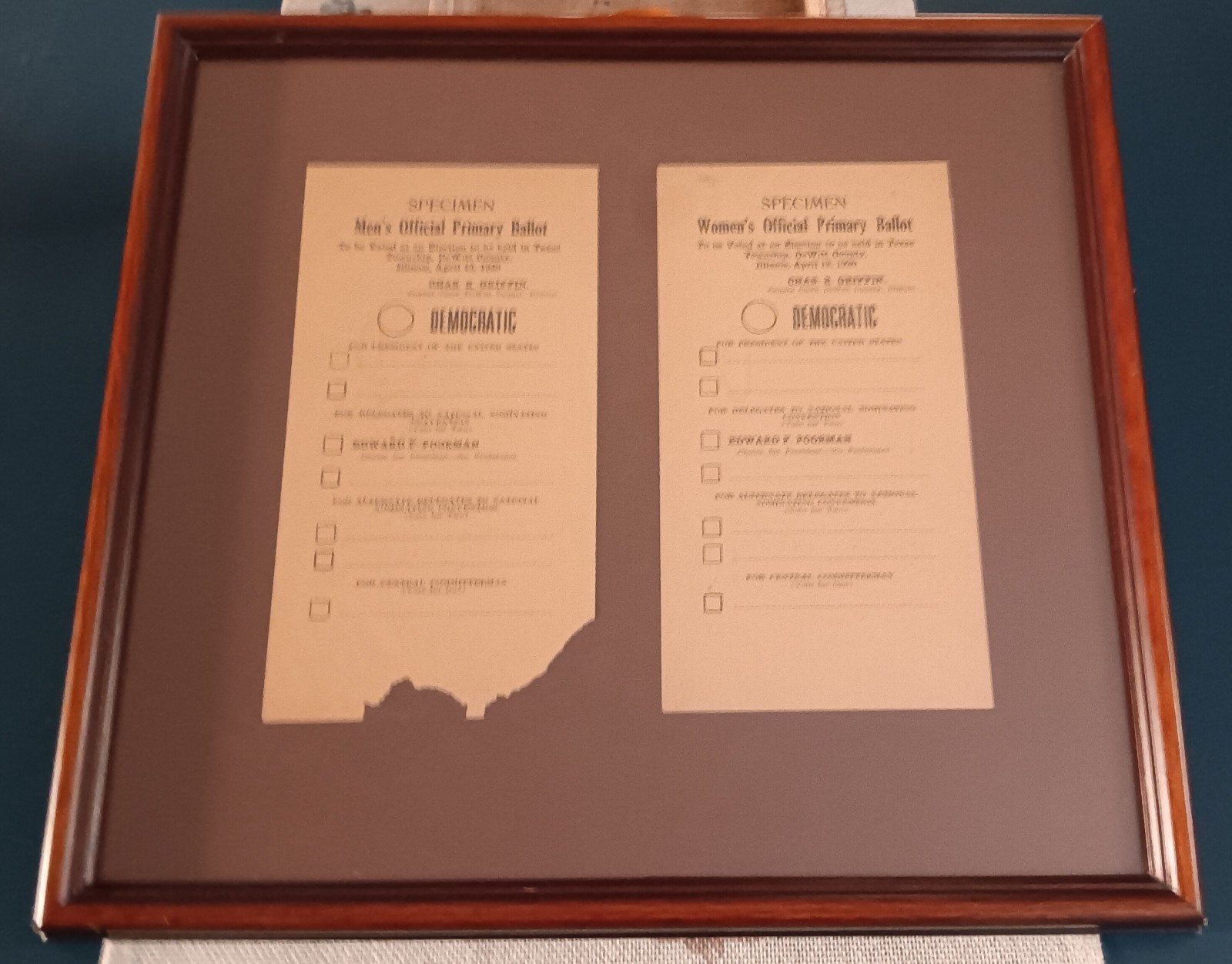 Rare 1920s Men' s & Women's Official Primary Ballot Tickets (Illinois Specimen) Rare 1920s Men' s & Women's Official Primary Ballot Tickets (Illinois Specimen)