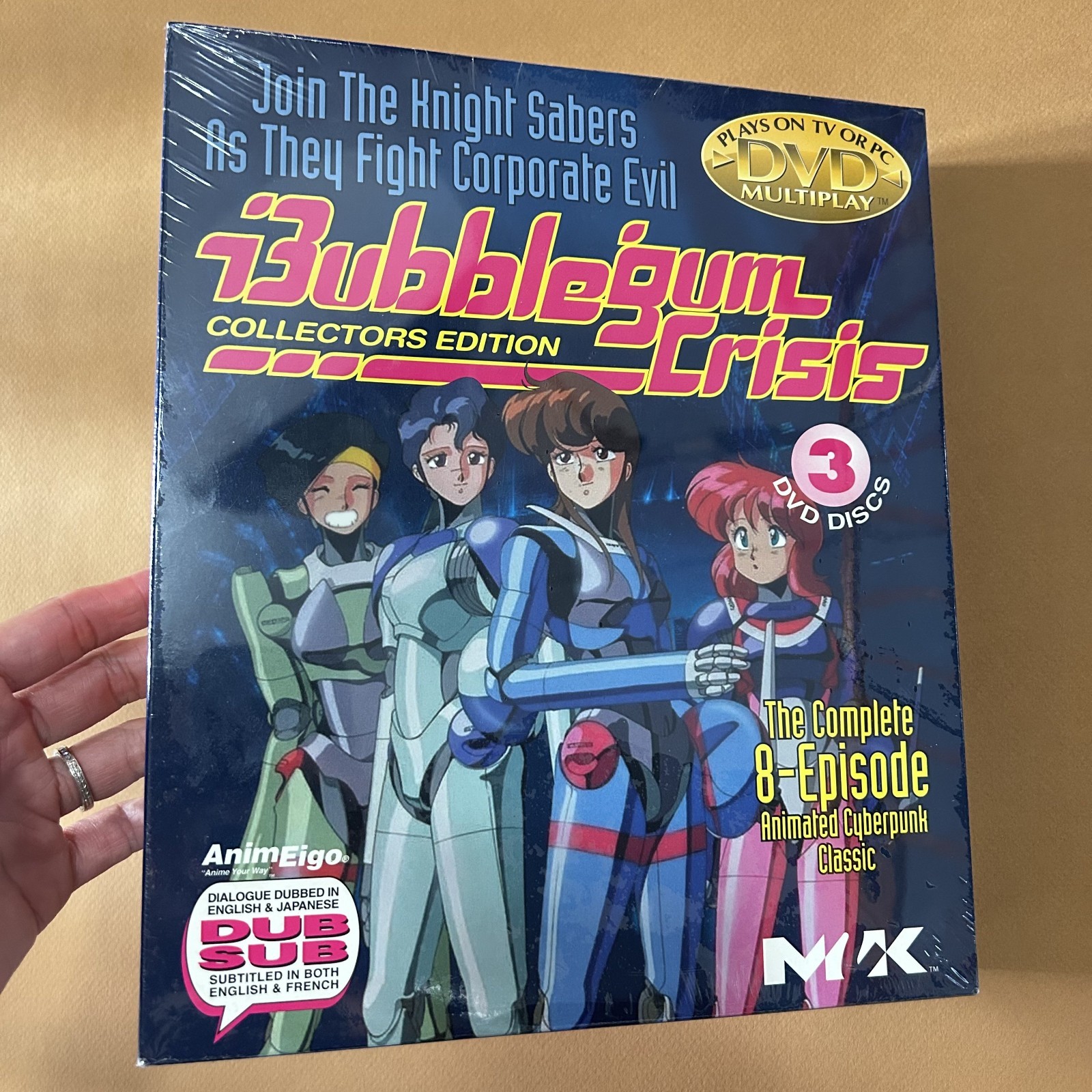 Bubblegum Crisis Collector\'s Edition 3-Disc DVD Anime MVM AnimEigo Sealed