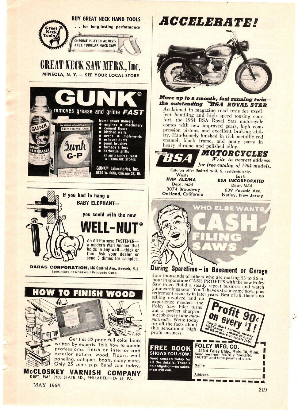 1964 Print Ad BSA Motorcycles Royal Star Twin