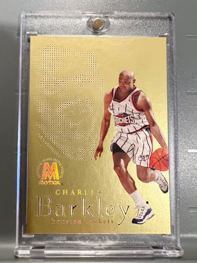 Gold 1998 99 Skybox Molten Metal Fusion Heavy Metal Charles Barkley Rockets Gold