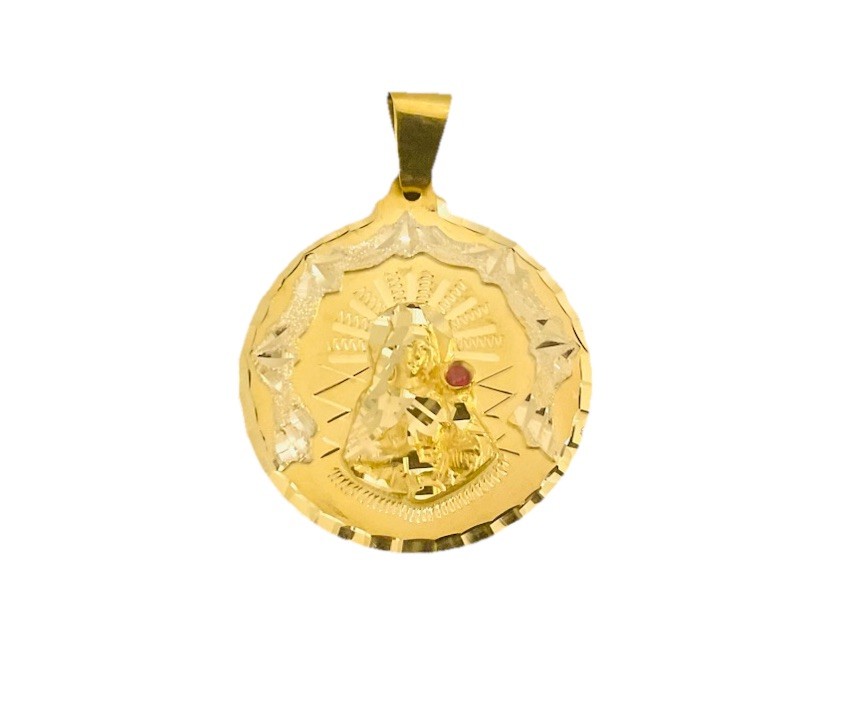 14k gold , large round Santa Barbara pendant 14k gold , large round Santa Barbara pendant
