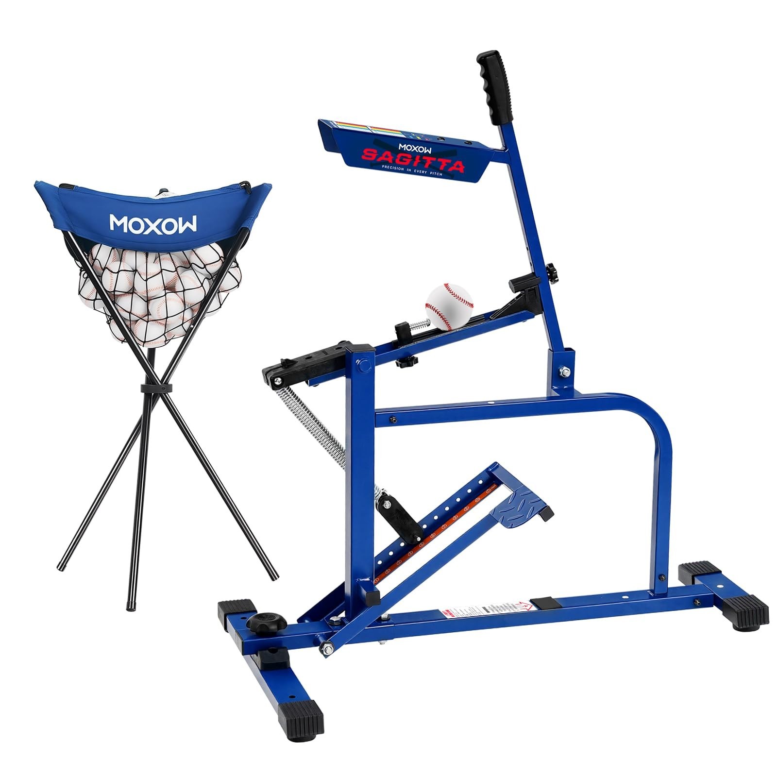 MOXOW Sagitta Baseball & Softball Pitching Machine with Ball Caddy - Portable... MOXOW Sagitta Baseball & Softball Pitching Machine with Ball Caddy - Portable...