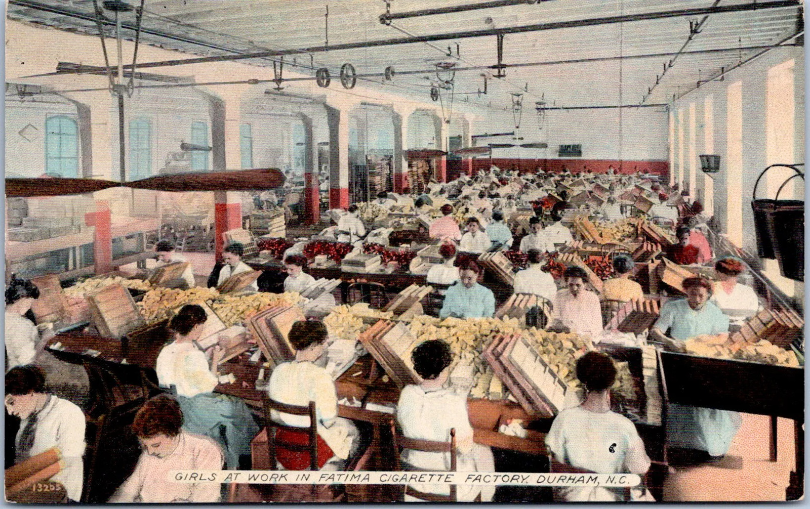 Durham, North Carolina - Fatima Cigarette Factory Interior Postcard Durham, North Carolina - Fatima Cigarette Factory Interior Postcard