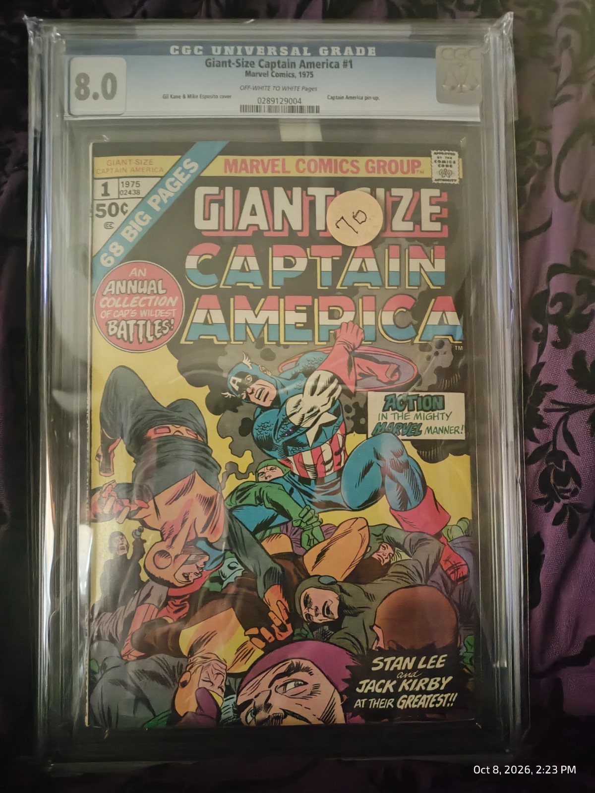 Giant-Size Captain America #1 (1975) CGC 8.0 OW-W Pages Marvel Comics Giant-Size Captain America #1 (1975) CGC 8.0 OW-W Pages Marvel Comics
