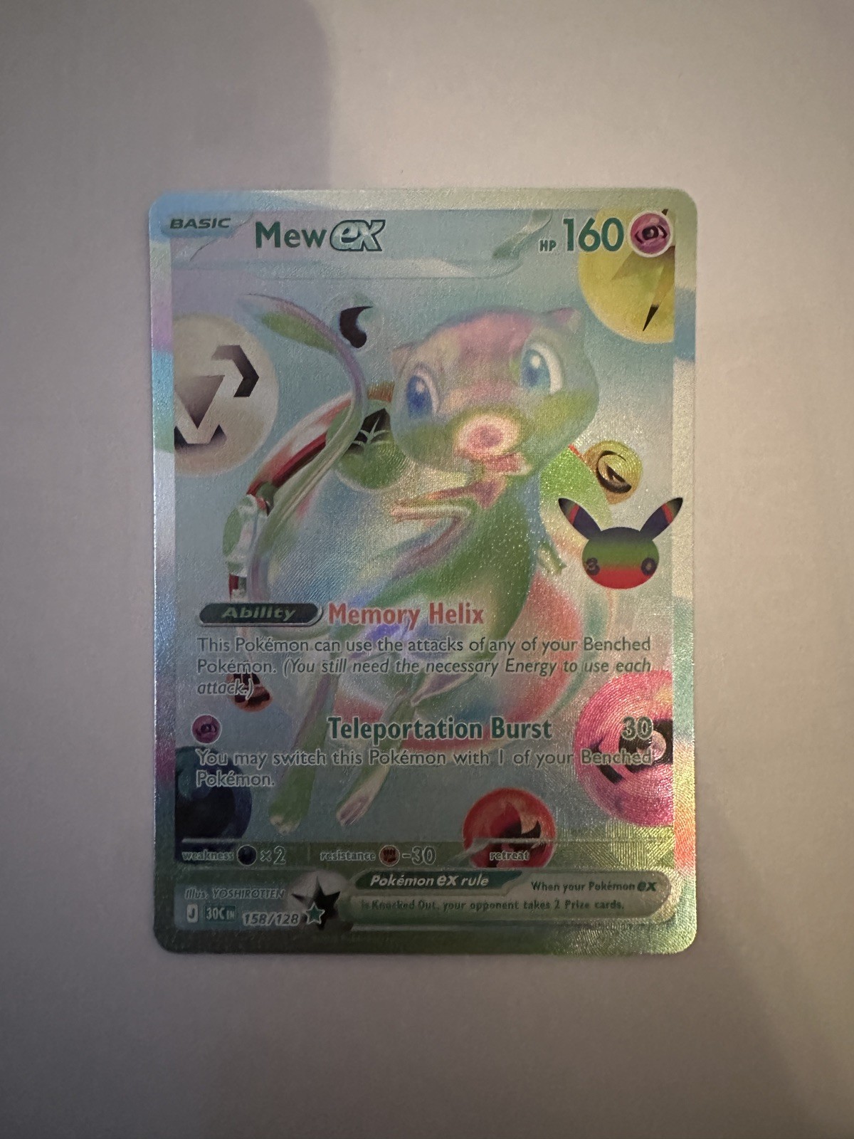Pokémon TCG 30th Celebration Mew ex Futuristic Rare #158/128 Pokémon TCG 30th Celebration Mew ex Futuristic Rare #158/128