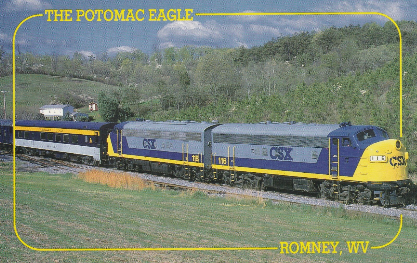 VTG TRAIN POSTCARD POTOMAC EAGLE EXCURSION TRAIN SCENIC WEST VIRGINIA ROMNEY VTG TRAIN POSTCARD POTOMAC EAGLE EXCURSION TRAIN SCENIC WEST VIRGINIA ROMNEY
