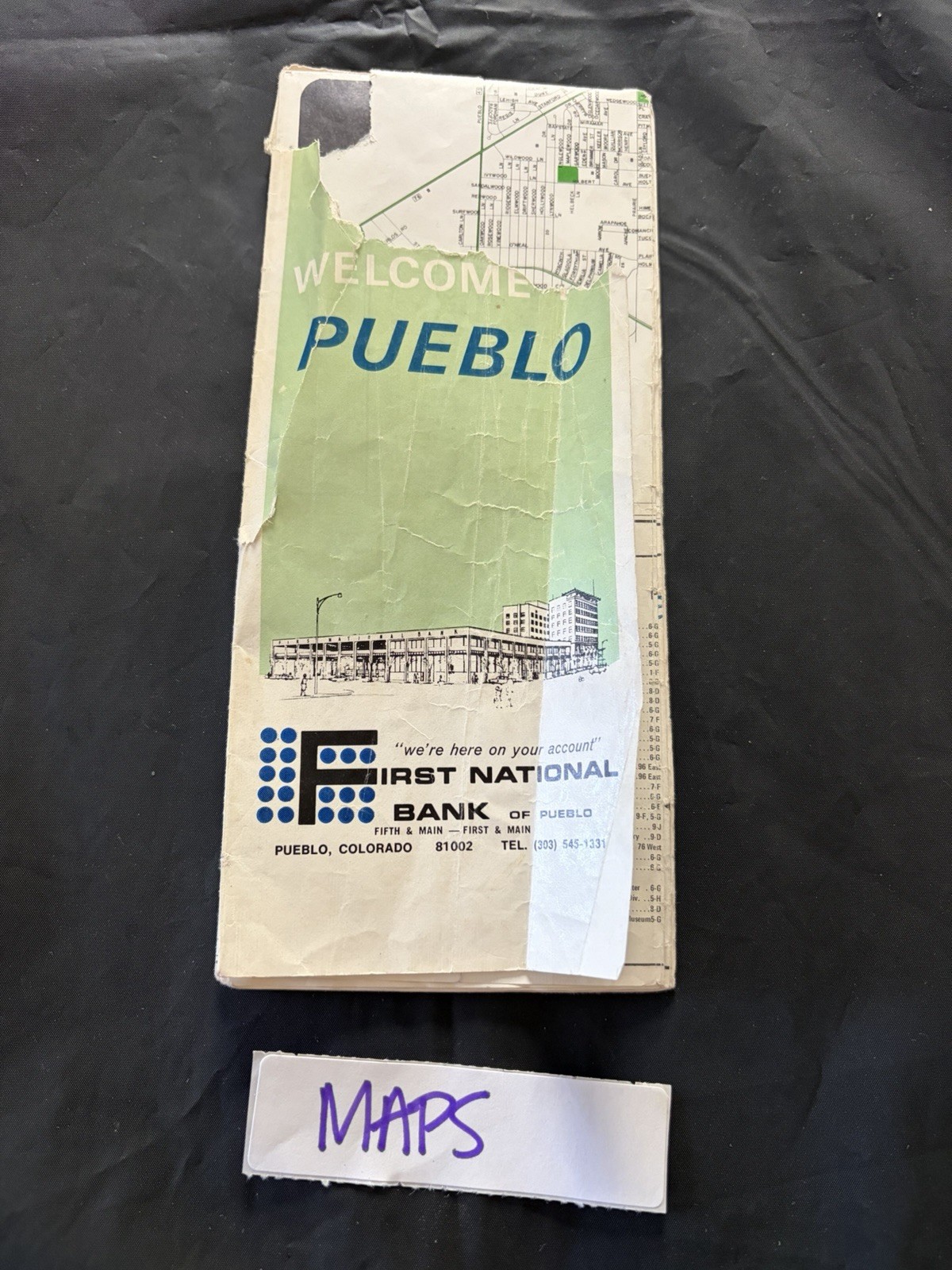 Vintage 1970s Welcome to Pueblo Colorado Pocket Street Map First National Bank Vintage 1970s Welcome to Pueblo Colorado Pocket Street Map First National Bank