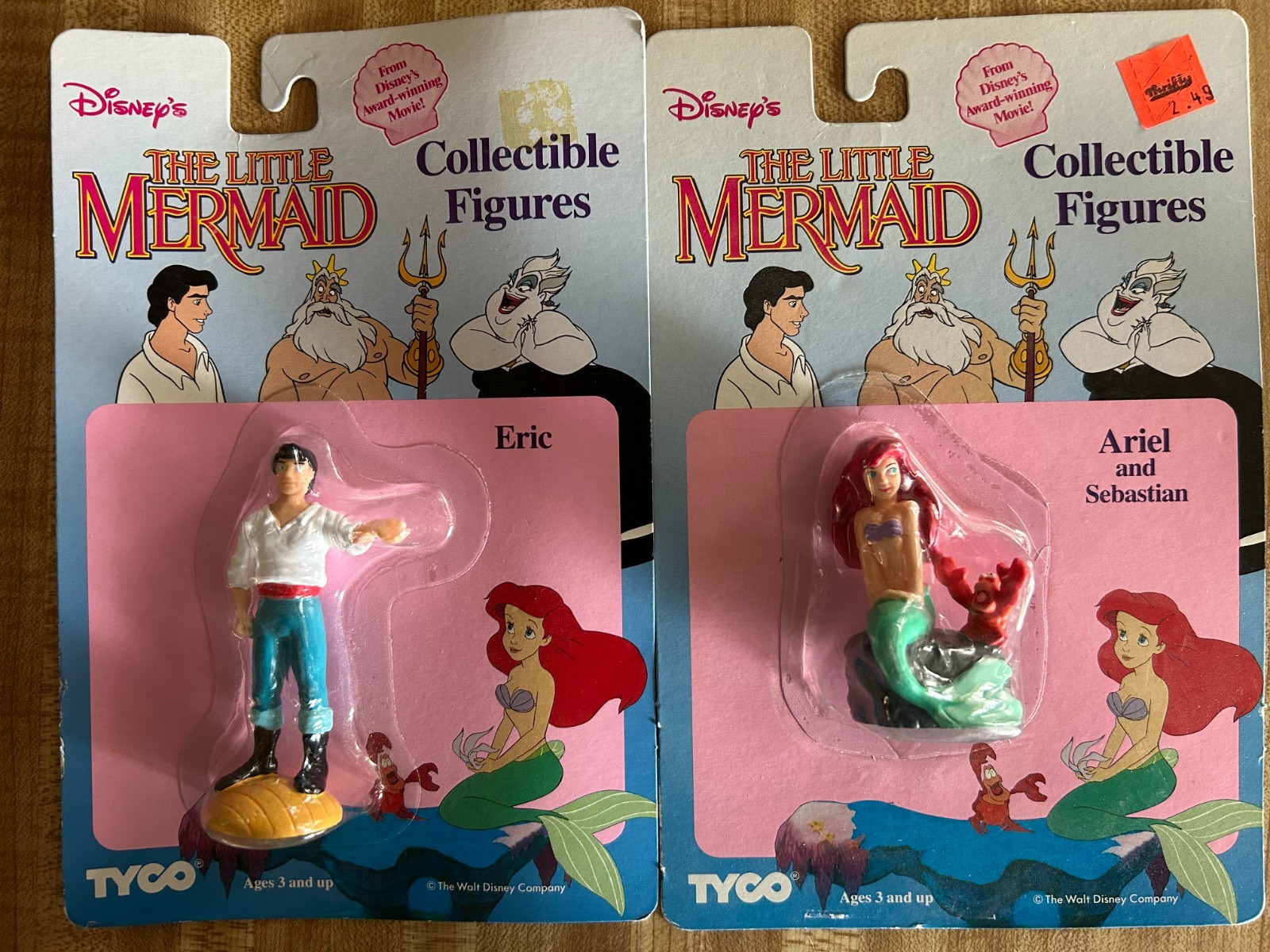 VTG Tyco Little Mermaid Figures Eric & Ariel w Sebastian NOS Disney, Toys
