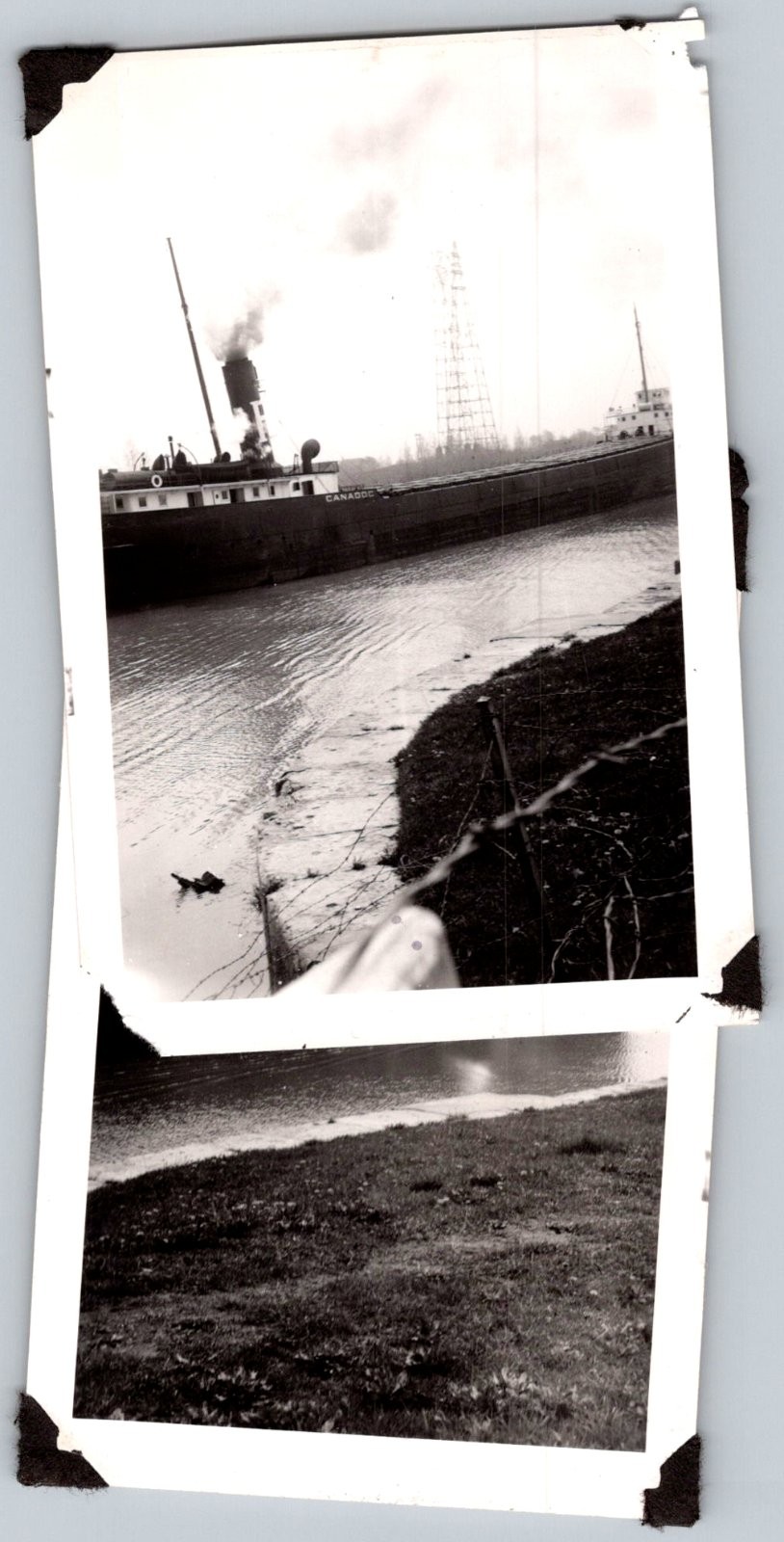 Vtg B&W Snapshot Great Lakes Cargo Freighter Steamship Waterway Canal 1930s Vtg B&W Snapshot Great Lakes Cargo Freighter Steamship Waterway Canal 1930s