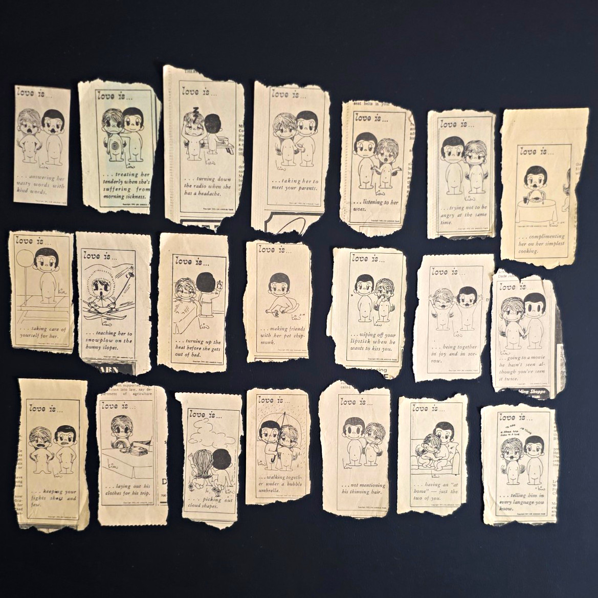 Vintage 1971-1973 Love Is Comic Strip Newspaper Clippings Lot 21 Kim Casali