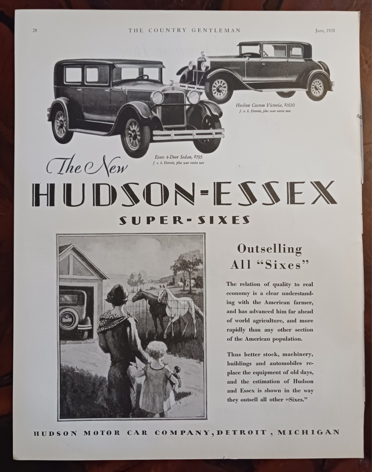 1928 Hudson Motor Car Company Hudson-Essex Super Six Car Automobile Vintage Ad