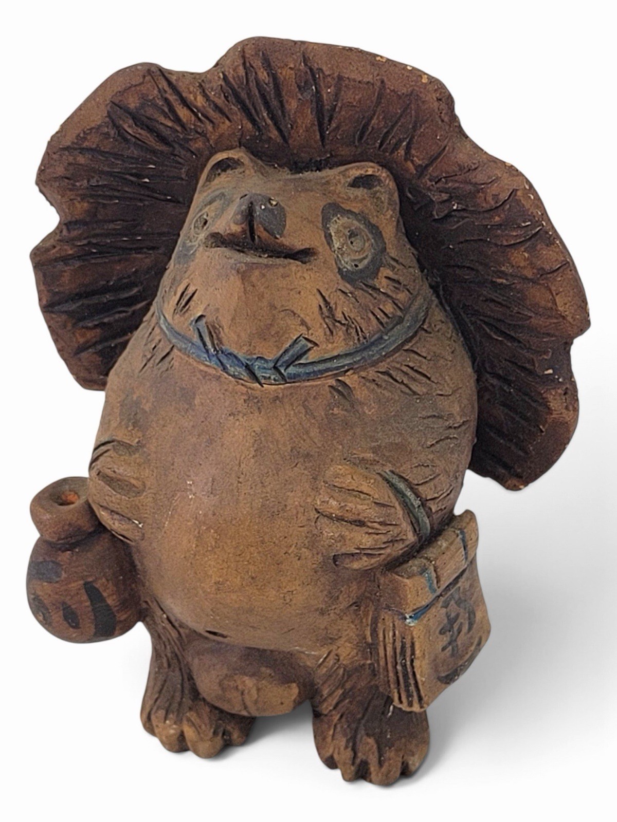VTG Japanese Tanuki (raccoon dog) figurine Handmade Carved Wood VTG Japanese Tanuki (raccoon dog) figurine Handmade Carved Wood
