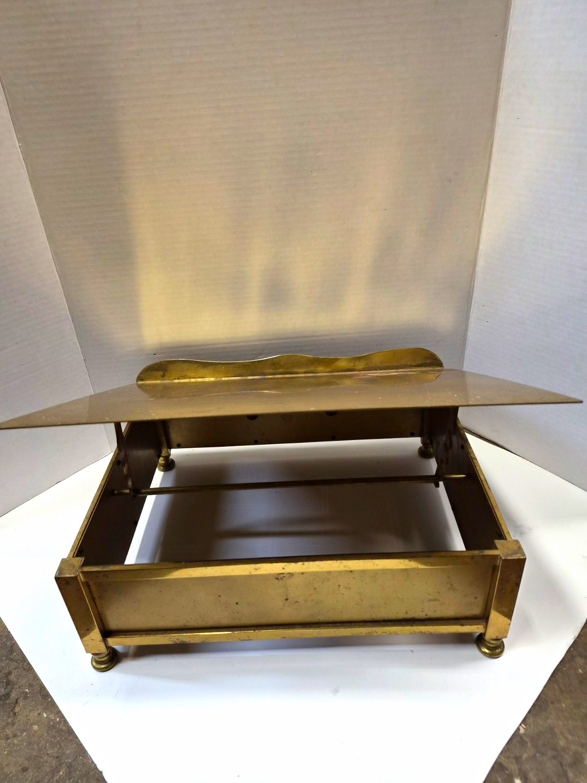 Vintage Brass Catholic Missal Bible Stand IHS Church Altar Lectern Panel