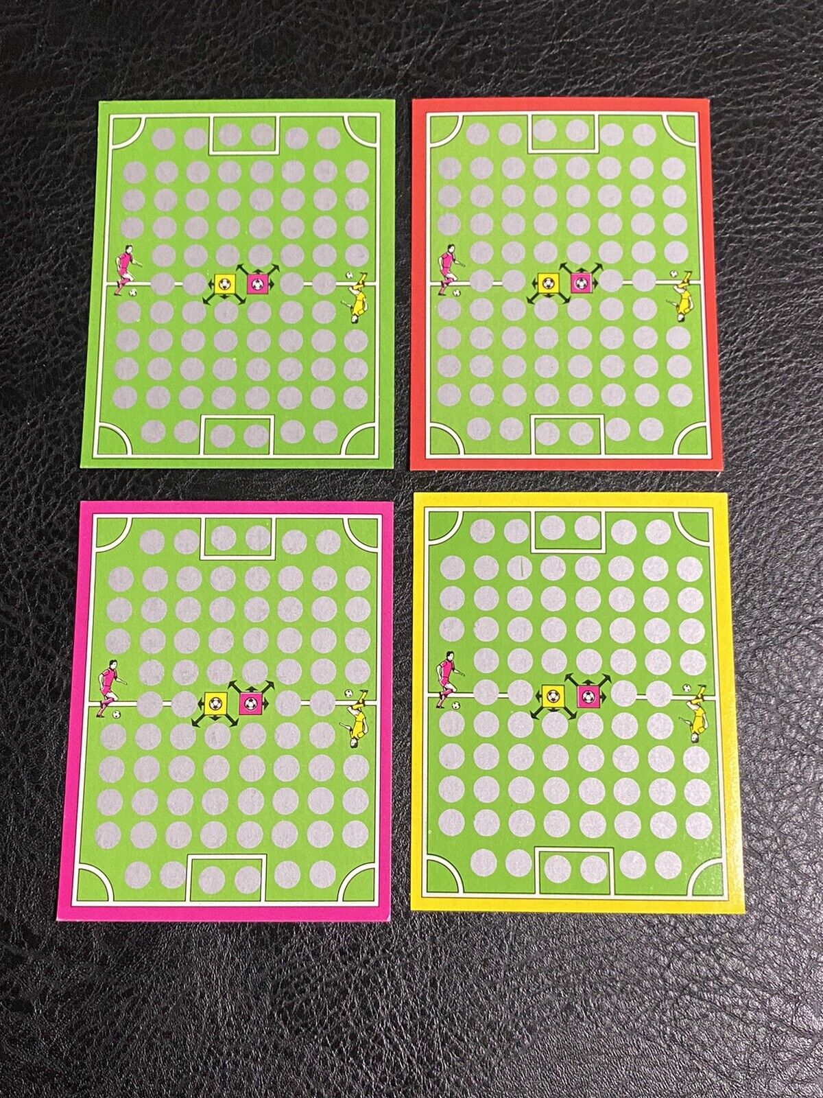 Panini Football Superstars EURO 1984 # 4 Scrape Cards (Green, Red, Pink and Yellow)