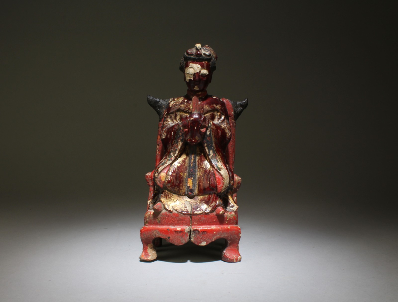 Antique Wood Minature Statue. Antique Wood Minature Statue.