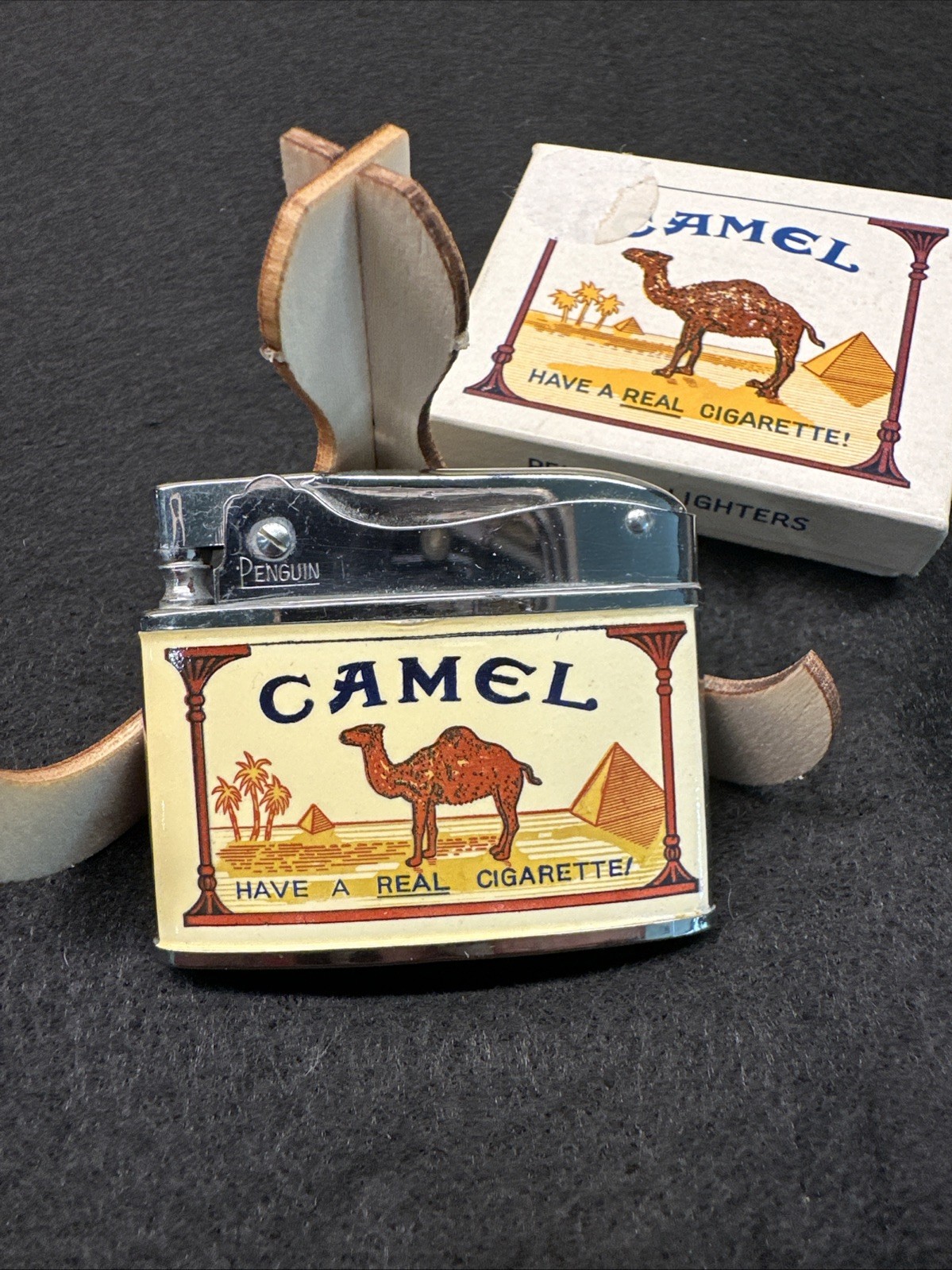 Vintage Camel Cigarettes Advertising Lighter NOS Original Box Japan 1960s