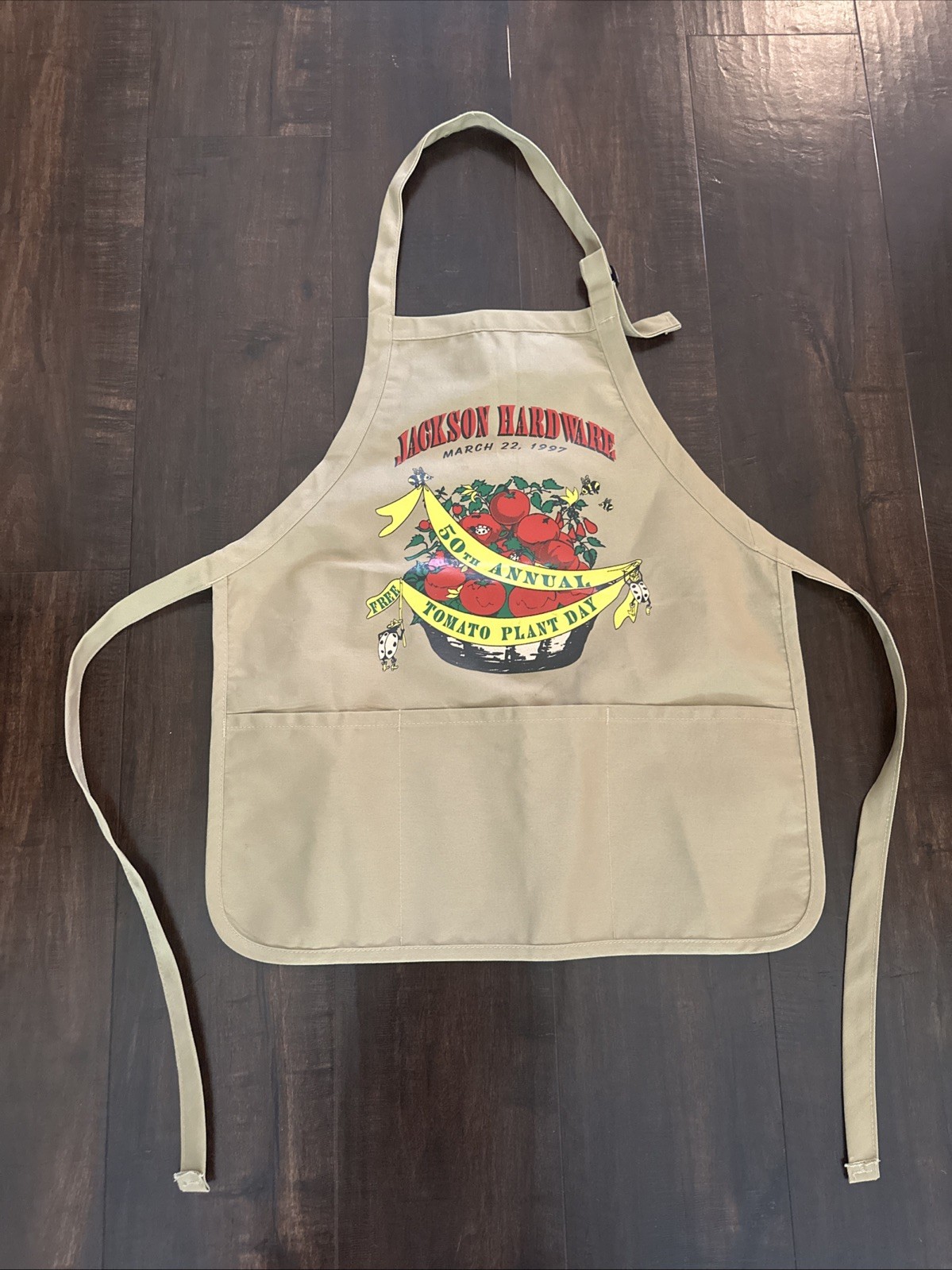 Vintage 1997 Jackson Hardware Store Nail Apron Advertising Free Tomato Plant Day Vintage 1997 Jackson Hardware Store Nail Apron Advertising Free Tomato Plant Day