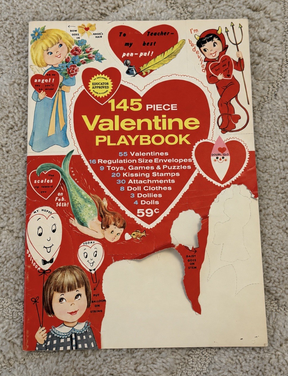 Vintage 1950s Doubl Glo Valentine Playbook 145 Piece Paper Dolls Cards Ephemera Vintage 1950s Doubl Glo Valentine Playbook 145 Piece Paper Dolls Cards Ephemera