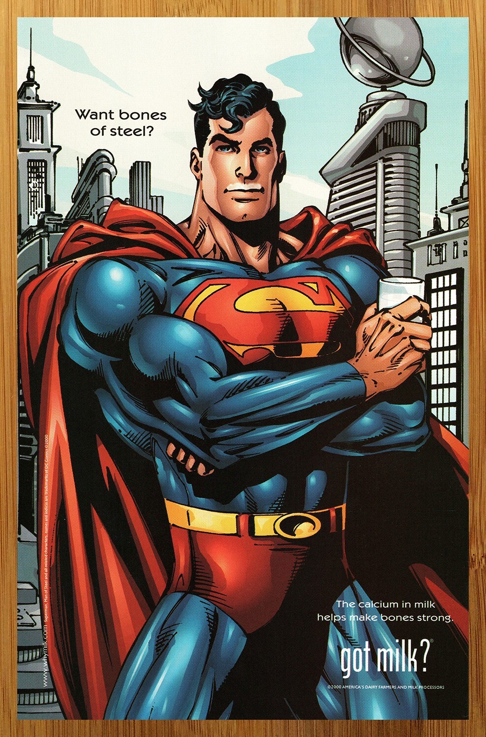 2000 Superman GOT MILK? Vintage Print Ad/Poster Official DC Comics Art Retro 00s