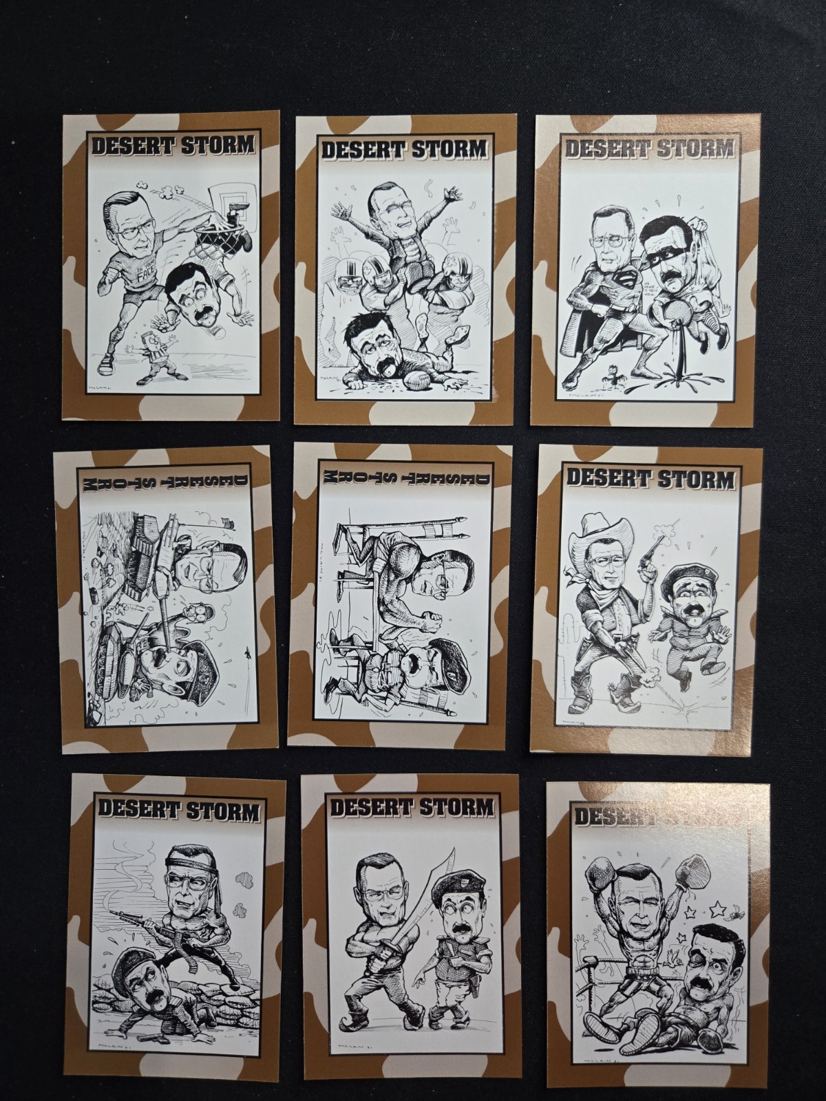 1991 Crown Sports Desert Storm Card Collection Set - Cards #1-9 1991 Crown Sports Desert Storm Card Collection Set - Cards #1-9
