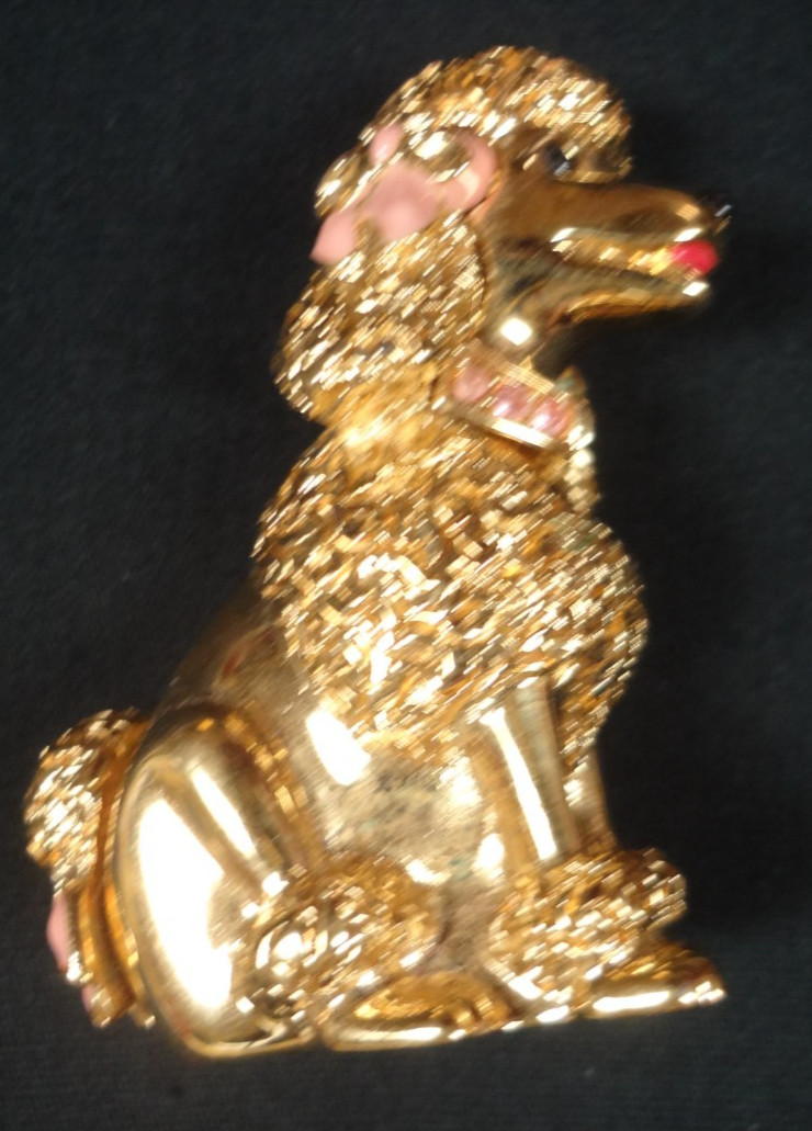 VINTAGE '99 Estee Lauder Dazzling Gold Poodle Pink Compact -EMPTY VINTAGE '99 Estee Lauder Dazzling Gold Poodle Pink Compact -EMPTY