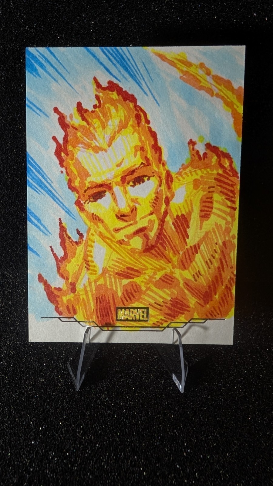 2025 Topps Chrome Marvel Studios Human Torch Sketch 1/1 Jay Peteranetz 2025 Topps Chrome Marvel Studios Human Torch Sketch 1/1 Jay Peteranetz