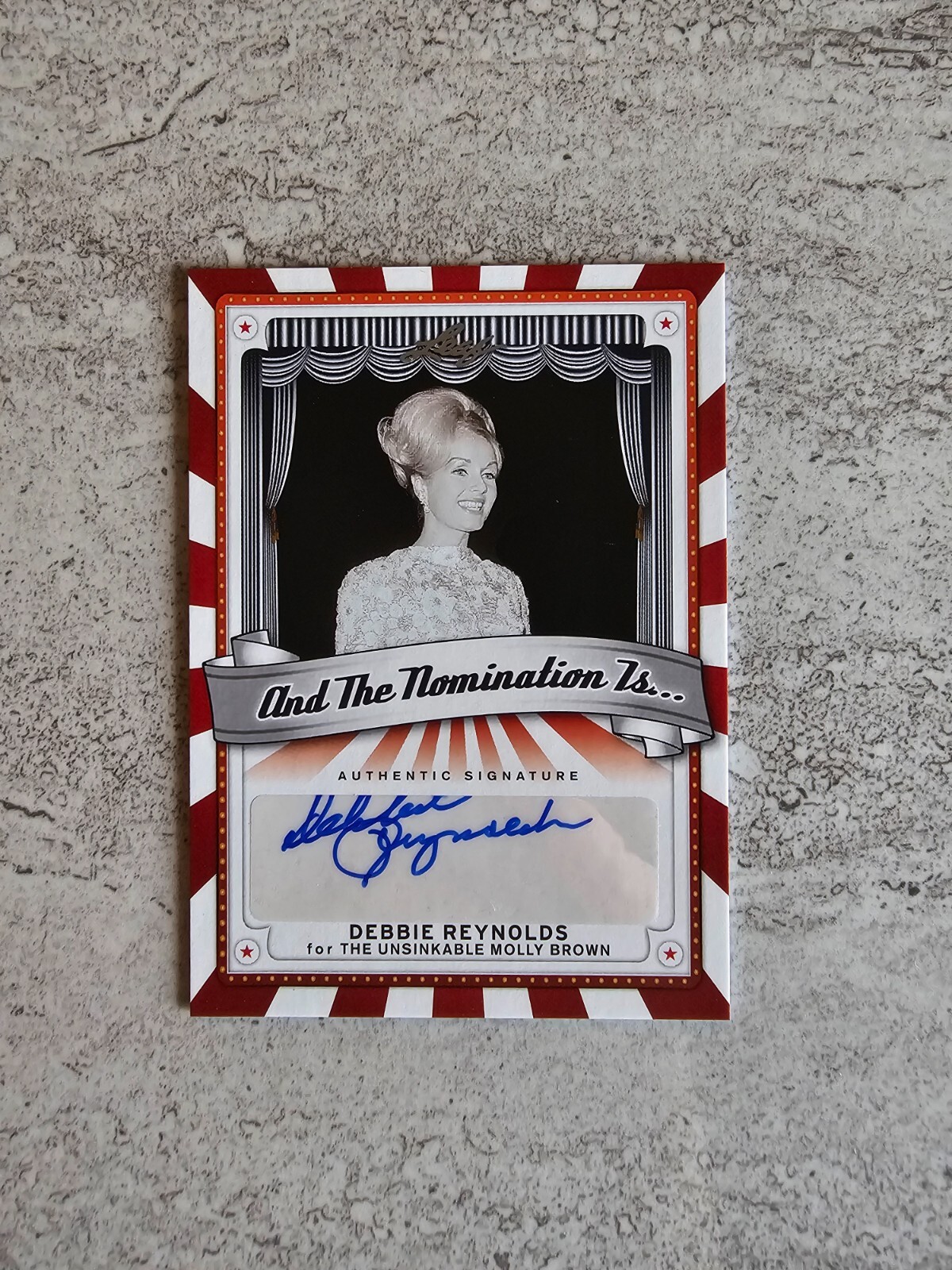2013 Leaf And The Nomination Is... Debbie Reynolds Autograph Card 2013 Leaf And The Nomination Is... Debbie Reynolds Autograph Card