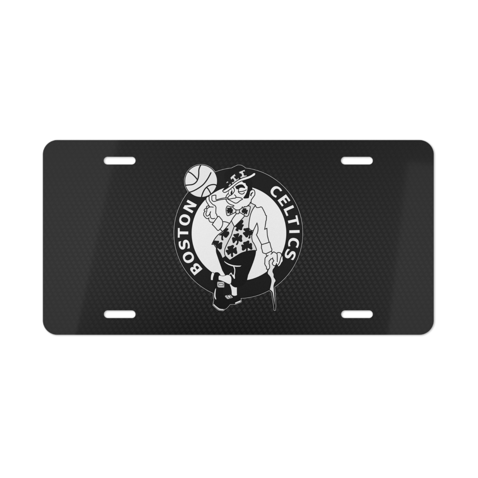 Boston Celtics, License Plate Car Metal Aluminum (Carbon Fiber Simulation)