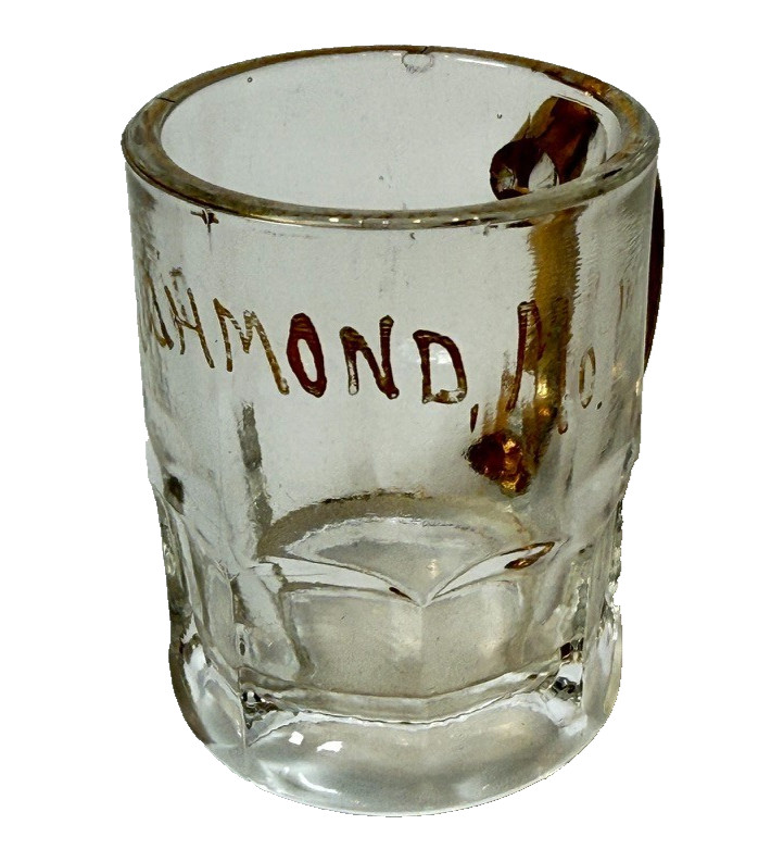 RICHMOND MO MISSOURI Depression Glass Souvenir GOLD TRINKET CUP