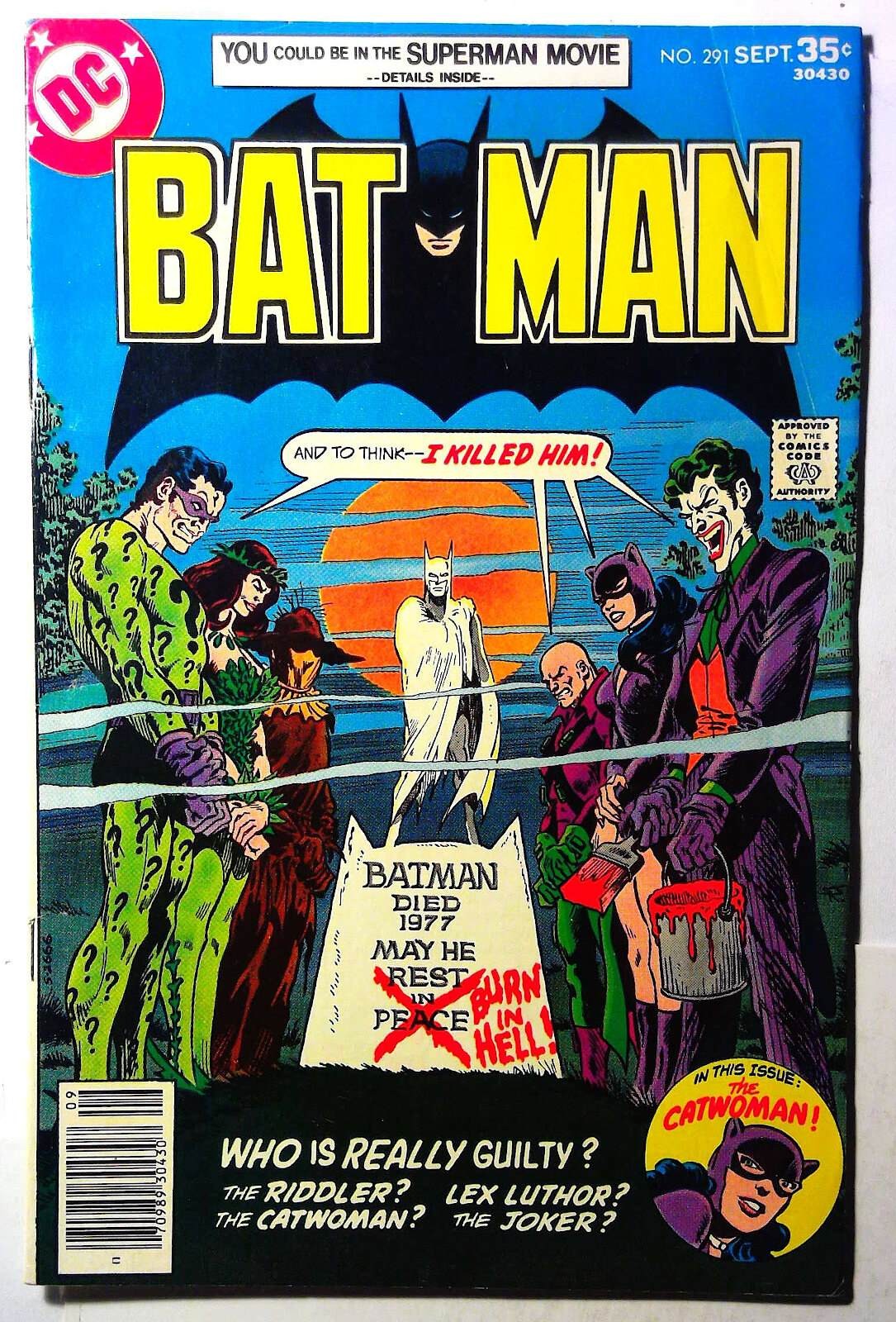 Batman #291 1977 DC Key Jim Aparo Joker Catwoman Poison Ivy Riddler Comic Book Batman #291 1977 DC Key Jim Aparo Joker Catwoman Poison Ivy Riddler Comic Book