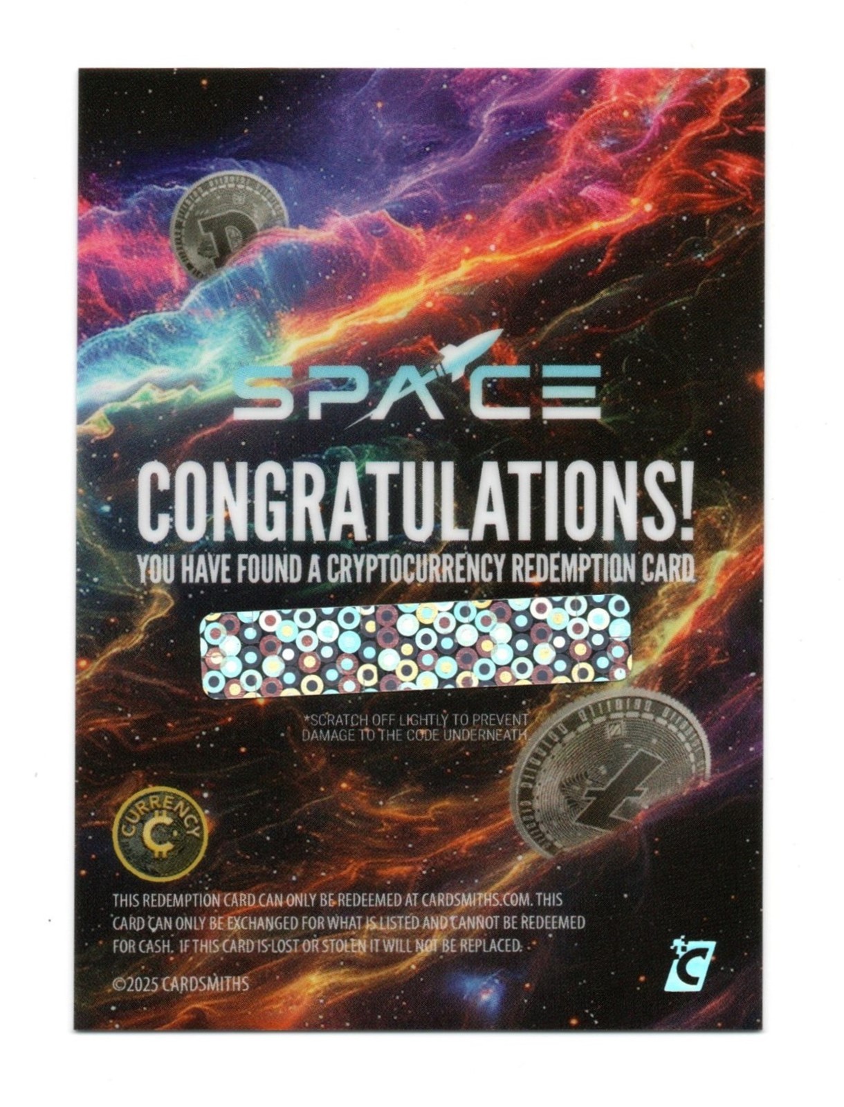 2025 Cardsmiths Currency Space Galactic Edition UNSCRATCHED CRYPTO REDEMPTION 2025 Cardsmiths Currency Space Galactic Edition UNSCRATCHED CRYPTO REDEMPTION