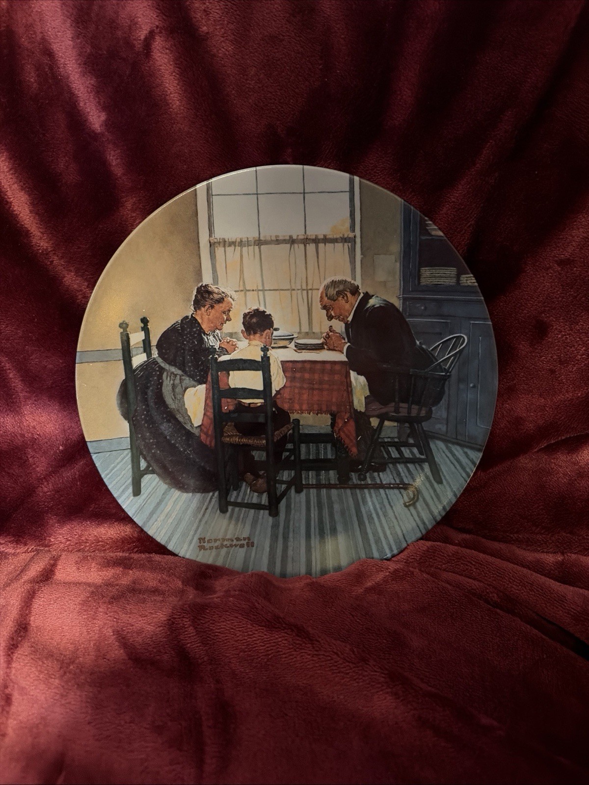 Vtge Norman Rockwell Family Grace Plate 1998 Knowles Bradex Prayer Scene Vtge Norman Rockwell Family Grace Plate 1998 Knowles Bradex Prayer Scene
