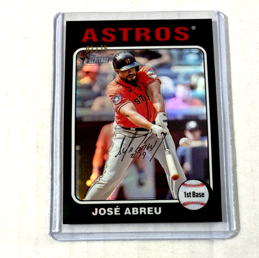 Black Refractor #/75- 2024 Topps Heritage #220- Jose Abreu