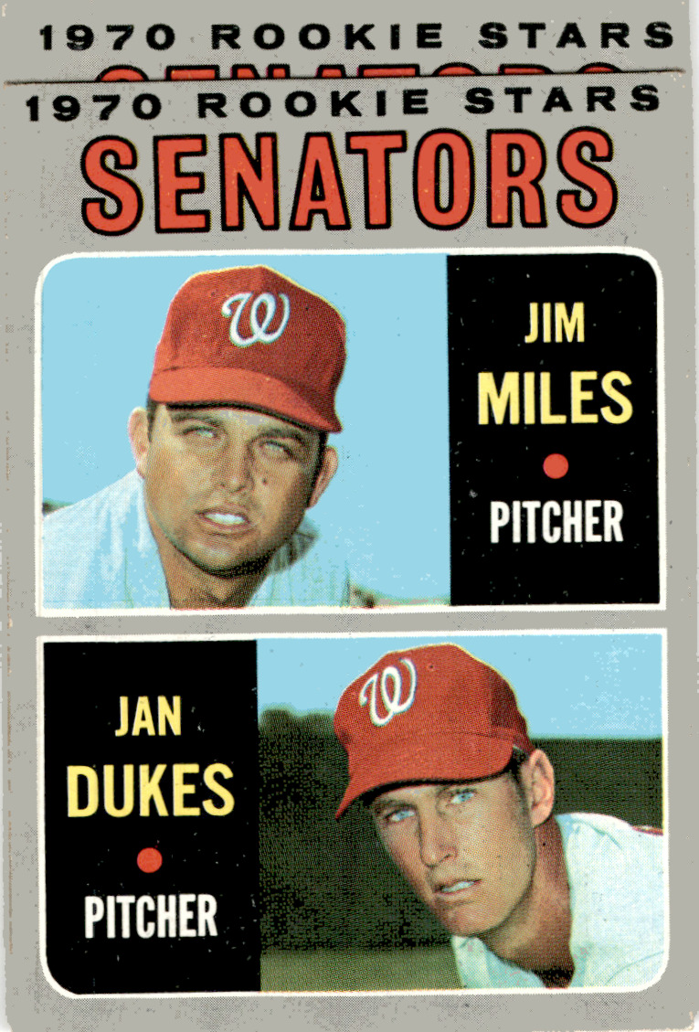 1970 Topps #154 Senators 1970 Rookie Stars - Jan Dukes / Jim Miles