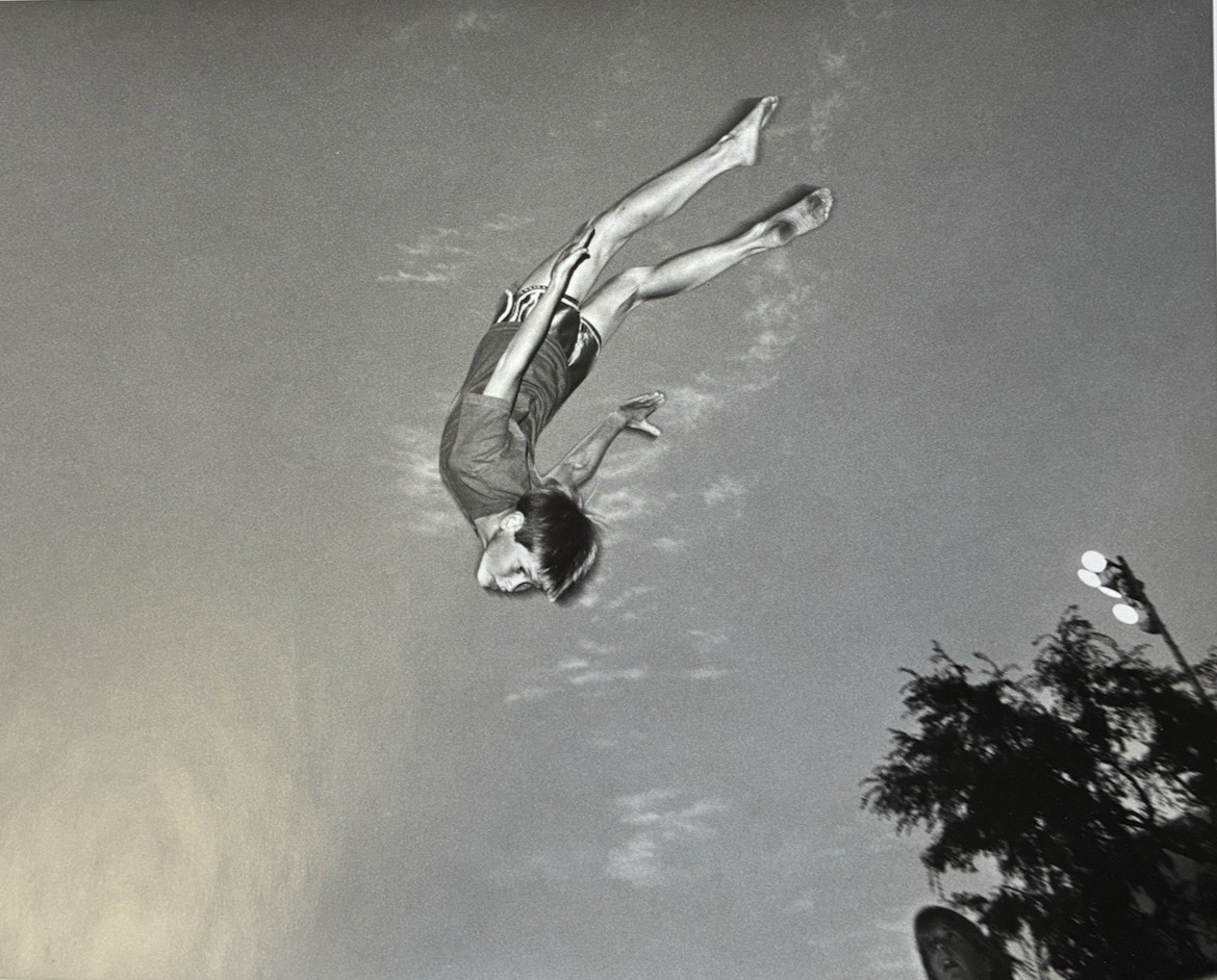 Susan Felter Signed 1975 B&W Photograph Flying Boy 11x14 Vintage Photo