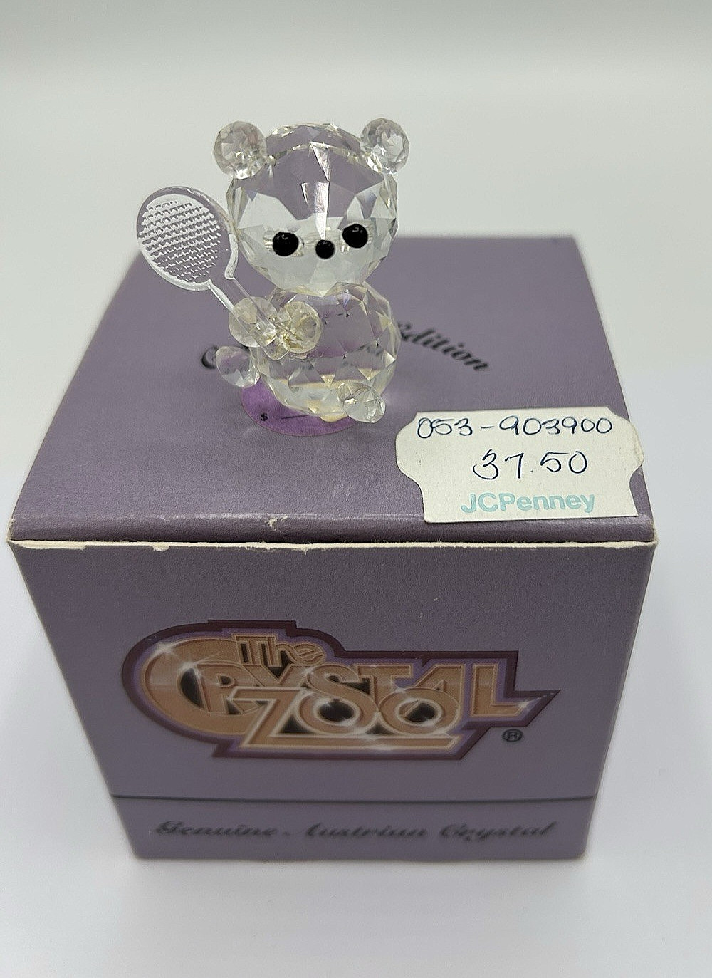 Vintage Crystal Zoo TENNIS TEDDY Vintage Crystal Zoo TENNIS TEDDY