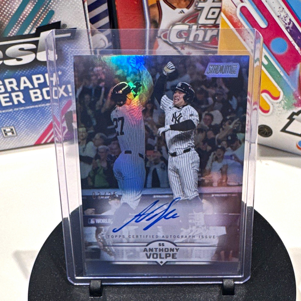 Topps 2024 Stadium Club Anthony Volpe SCBA-AV Hard Signed Auto 03/25 Topps 2024 Stadium Club Anthony Volpe SCBA-AV Hard Signed Auto 03/25