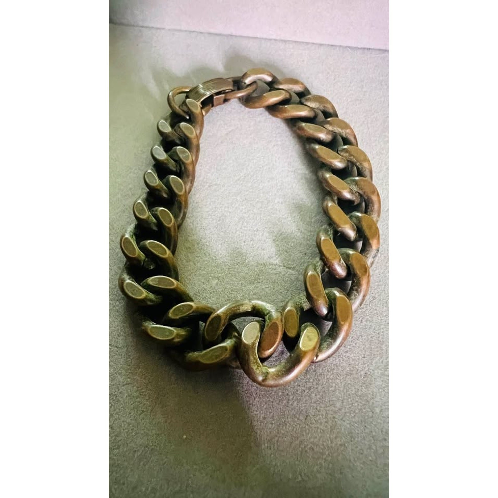 Vintage Bronze Curb Link Bracelet