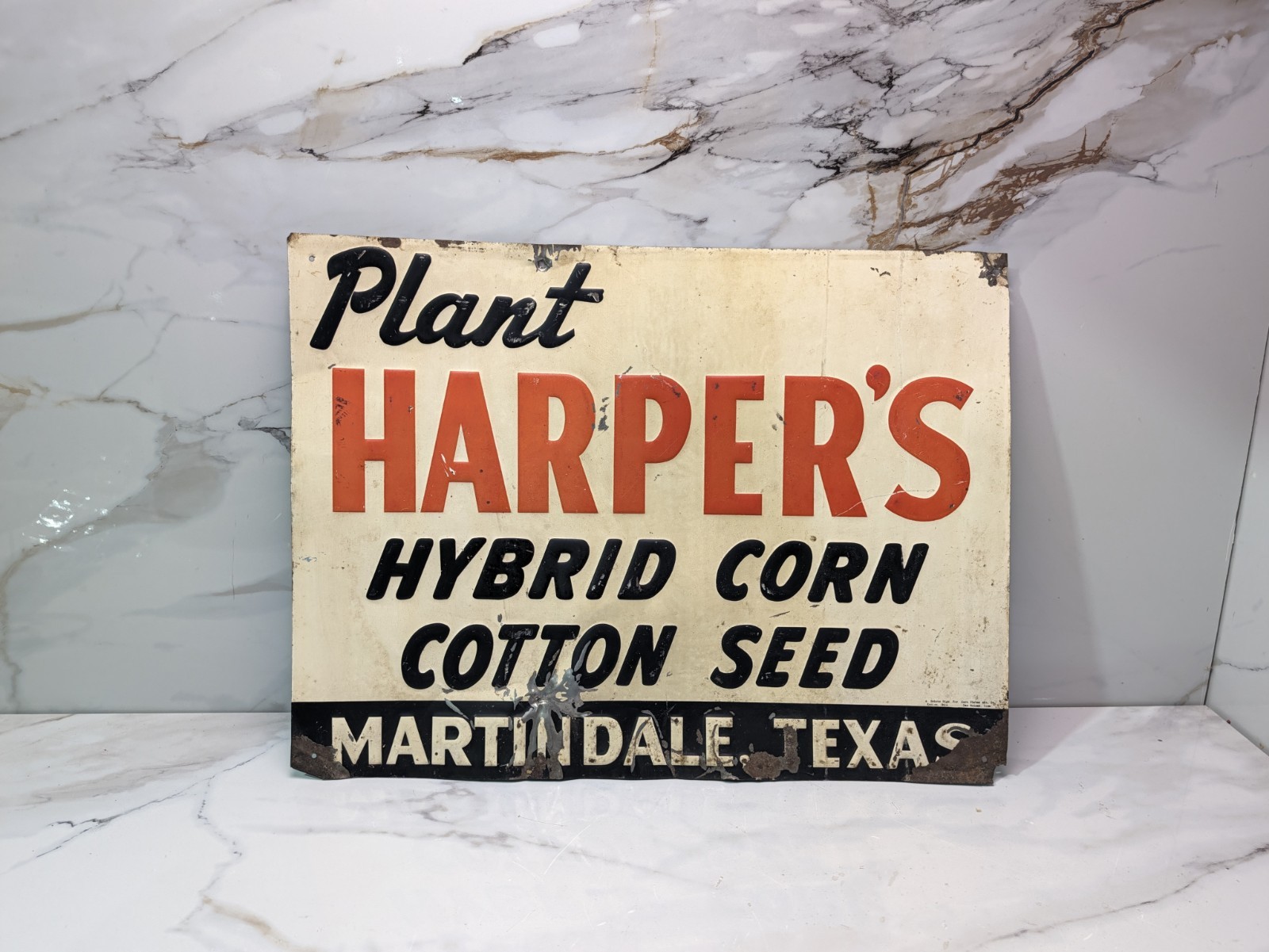 Vintage Rare Harper's Hybrid Corn Cotton Seed Sign Martindale Texas SCIOTO 24X18 Vintage Rare Harper's Hybrid Corn Cotton Seed Sign Martindale Texas SCIOTO 24X18