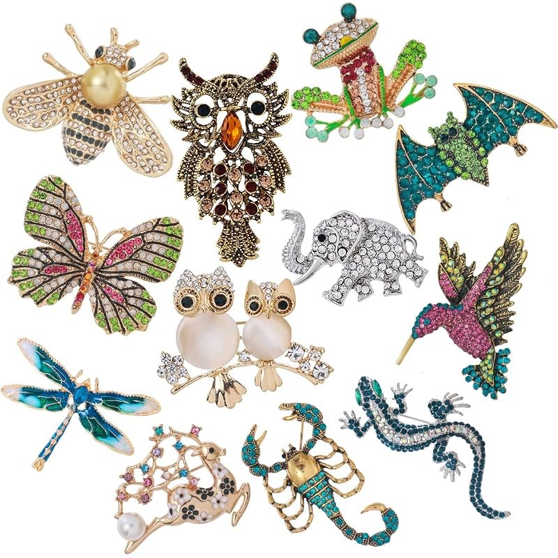 6Pcs Dragonfly Butterfly Bee Insect Lapel Brooch Pin Set for Daily Decoration 6Pcs Dragonfly Butterfly Bee Insect Lapel Brooch Pin Set for Daily Decoration