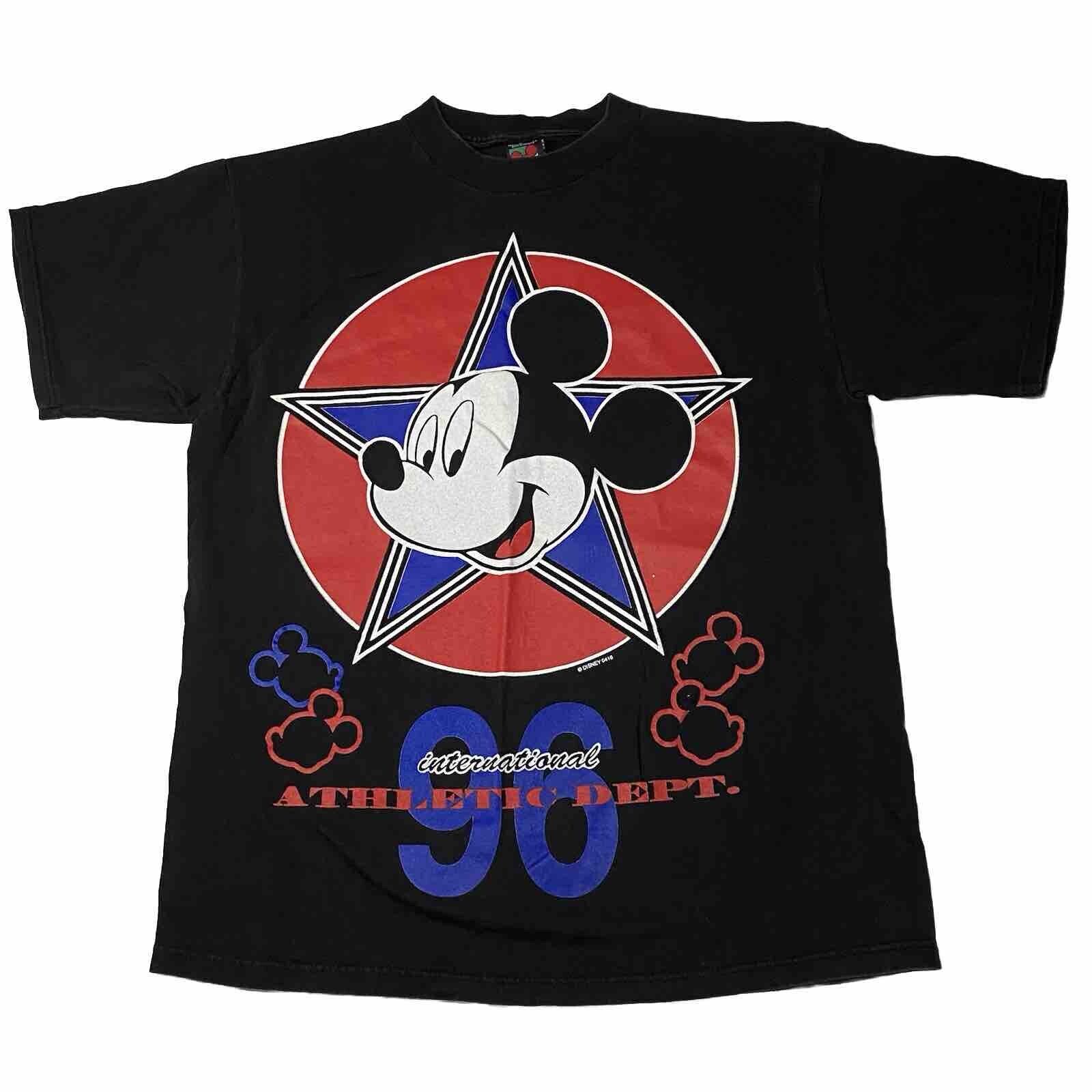 Vintage 90s Disney Mickey Unlimited T Shirt Black Made in USA One Size Fits All