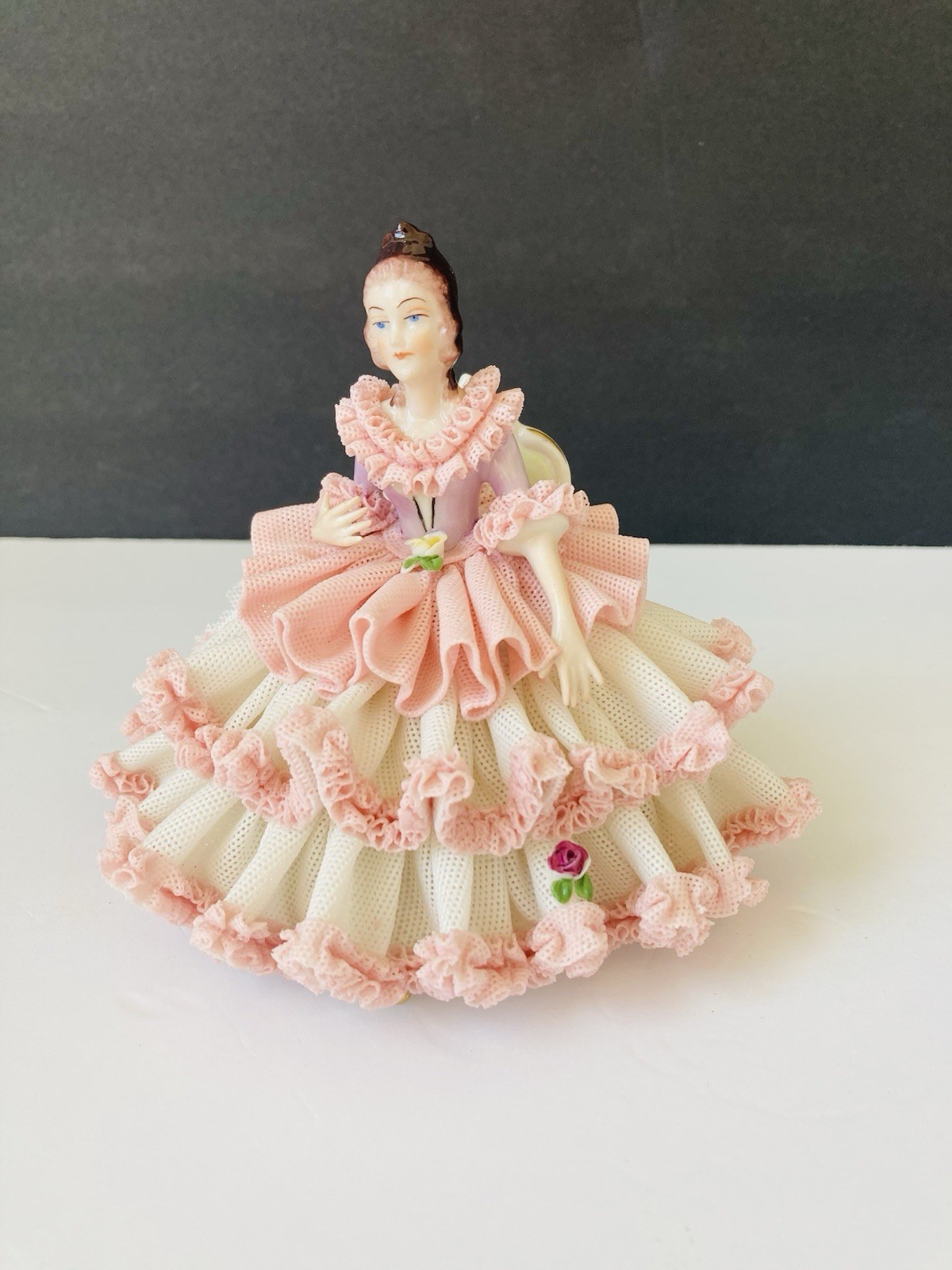 Dresden Porcelain Lace Figurine Made in Germany Dresden Porcelain Lace Figurine Made in Germany